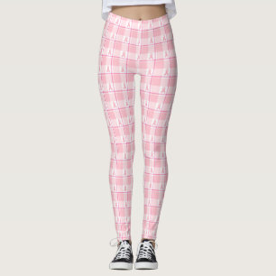 Brustkrebs-Bewusstsein Kariert Pink Ribbon Leggings