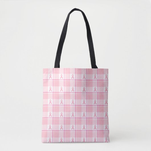 Brustkrebs-Bewusstsein Karo-Tasche, Rosa Tasche (Vorderseite)