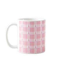 Brustkrebs-Bewusstsein Karo-Tasse, Rosa Band