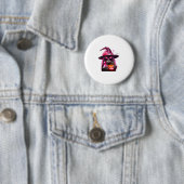 Brustkrebs-Bewusstsein KatzenHalloween Rosa Band Button (Beispiel)