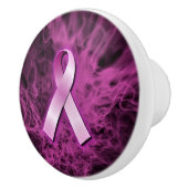 Brustkrebs Bewusstsein Keramikknauf (Rechts)
