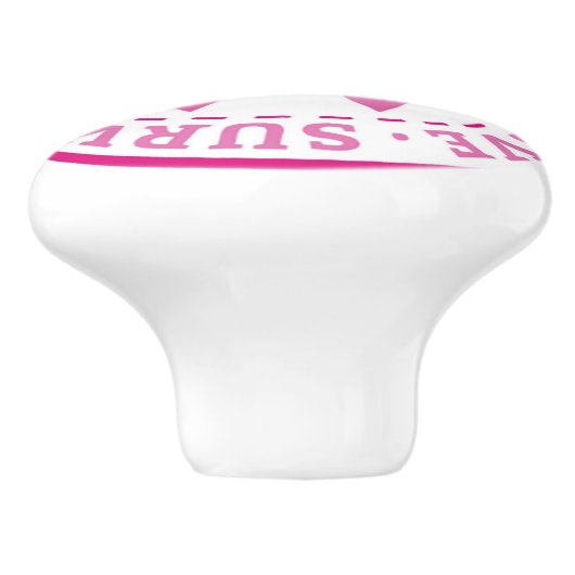 Brustkrebs Bewusstsein Keramikknauf (Seitenansicht)