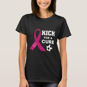 Brustkrebs-Bewusstsein Kick For A Cure Fußball T-Shirt