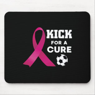 Brustkrebs-Bewusstsein Kick für einen Heilfußball Mousepad