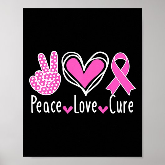 Brustkrebs-Bewusstsein Kostüm Pink Peace Liebe Cu Poster (Vorne)