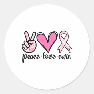 Brustkrebs-Bewusstsein Kostüm Pink Peace Liebe Cu Runder Aufkleber