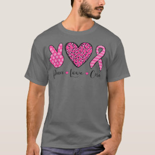 Brustkrebs-Bewusstsein Kostüm Pink Peace Liebe Cu T-Shirt