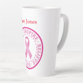 Brustkrebs-Bewusstsein Latte Tasse (Rechte Ecke)