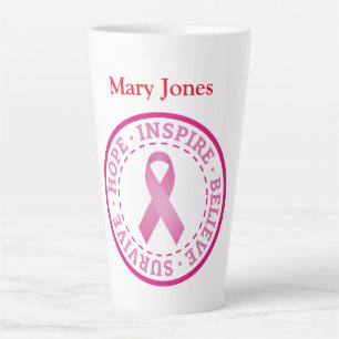 Brustkrebs-Bewusstsein Latte Tasse