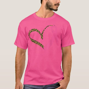 Brustkrebs Bewusstsein Leopard Print Heart Pink R T-Shirt