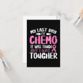 Brustkrebs-Bewusstsein Letzter Chemo-Tag Karte (Vorderseite/Rückseite Beispiel)