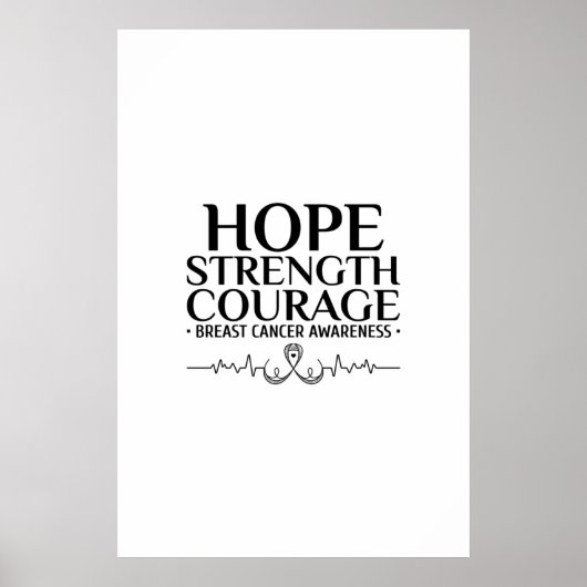 Brustkrebs-Bewusstsein mit einem Band und einem Zi Poster (Vorne)