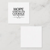 Brustkrebs-Bewusstsein mit einem Band und einem Zi Quadratische Visitenkarte (Vorne/Hinten)