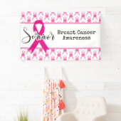 Brustkrebs-Bewusstsein mit rosa Band Banner (Insitu)