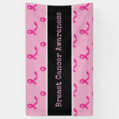 Brustkrebs-Bewusstsein mit rosa Band Banner (Vertikal)