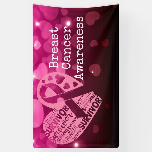 Brustkrebs-Bewusstsein mit rosa Band-Banner Banner