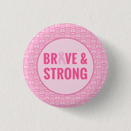 Brustkrebs-Bewusstsein mit rosa Band Button (Vorderseite)