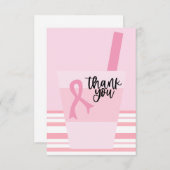 Brustkrebs-Bewusstsein mit rosa Band Dankeskarte (Vorne/Hinten)