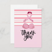 Brustkrebs-Bewusstsein mit rosa Band Dankeskarte (Vorne/Hinten)