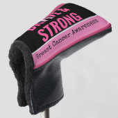 Brustkrebs-Bewusstsein mit rosa Band Golf Headcover (3/4 Vorderseite)