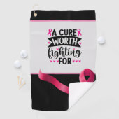 Brustkrebs-Bewusstsein mit rosa Band Golfhandtuch (Insitu)