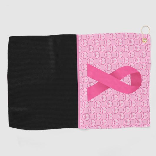 Brustkrebs-Bewusstsein mit rosa Band Golfhandtuch (Horizontal)