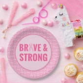 Brustkrebs-Bewusstsein mit rosa Band Pappteller (Party)