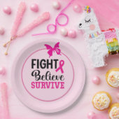 Brustkrebs-Bewusstsein mit rosa Band Pappteller (Party)