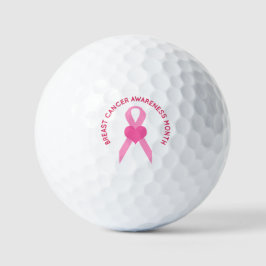 Brustkrebs-Bewusstsein mit rosa Band-Thema Golfball