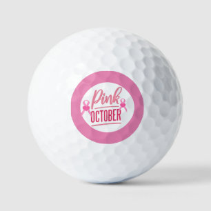 Brustkrebs-Bewusstsein mit rosa Band-Thema Golfball