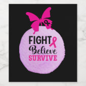 Brustkrebs-Bewusstsein mit rosa Band Weinetikett (Einzelnes Label)