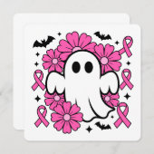 Brustkrebs-Bewusstsein mit rosa Blume Einladung (Vorne/Hinten)