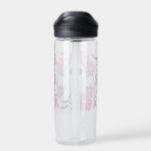 Brustkrebs-Bewusstsein mit rosa Blume Trinkflasche (Rückseite)