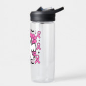 Brustkrebs-Bewusstsein mit rosa Blume Trinkflasche (Links)