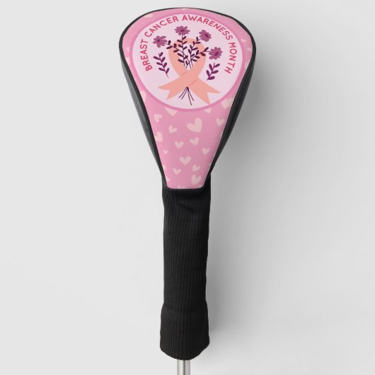 Brustkrebs-Bewusstsein mit rosa Golf Headcover (Vorderseite)