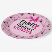 Brustkrebs-Bewusstsein mit Rosa Golfer Pappteller (Schrägansicht)
