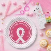 Brustkrebs Bewusstsein mit rosa Herz Pappteller (Party)