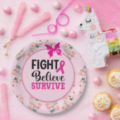 Brustkrebs-Bewusstsein mit rosa Multifunktionsleis Pappteller (Party)