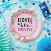 Brustkrebs-Bewusstsein mit rosa Multifunktionsleis Pappteller (Party)