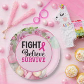 Brustkrebs-Bewusstsein mit rosa Multifunktionsleis Pappteller (Party)