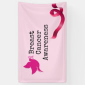 Brustkrebs-Bewusstsein mit rosa RibbonBanner Banner (Vertikal)