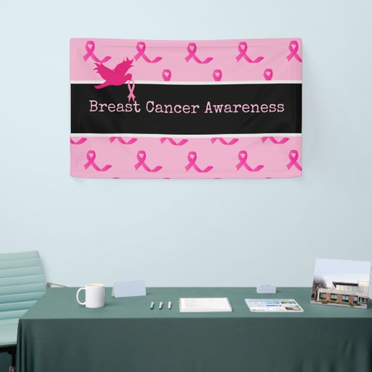 Brustkrebs-Bewusstsein mit rosa RibbonBanner Banner (Messeveranstaltung)