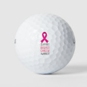 Brustkrebs-Bewusstsein mit rosa Schleife Golfball (Vorderseite)