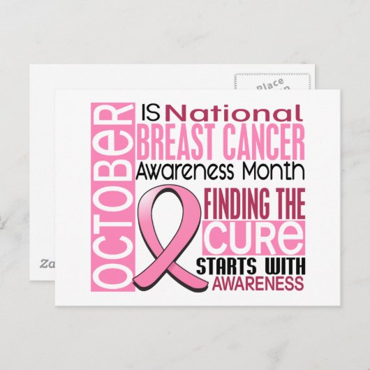 Brustkrebs-Bewusstsein Monat Band I2 1,5 Postkarte (Vorne/Hinten)