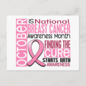 Brustkrebs-Bewusstsein Monat Band I2 1,5 Postkarte (Vorderseite)