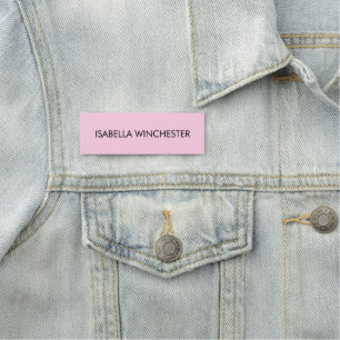 Brustkrebs-Bewusstsein Monat leicht rosa Brust Namensschild