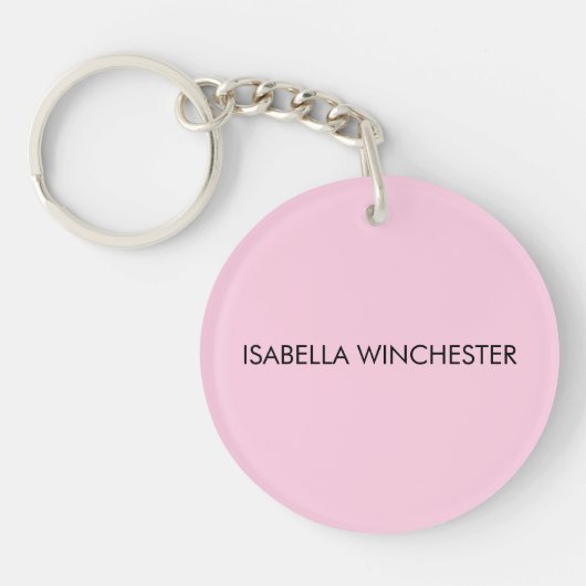 Brustkrebs-Bewusstsein Monat leicht rosa Brust Schlüsselanhänger (Vorderseite)