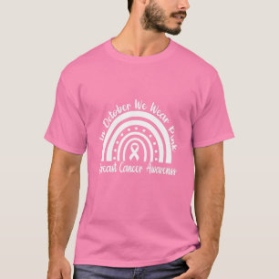 Brustkrebs-Bewusstsein Monat Regenbogen Oktober Wi T-Shirt
