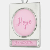 Brustkrebs-Bewusstsein Monat rosa benutzerdefinier Banner-Ornament Silber (Links)
