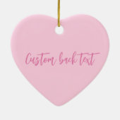 Brustkrebs-Bewusstsein Monat rosa benutzerdefinier Keramik Ornament (Hinten)